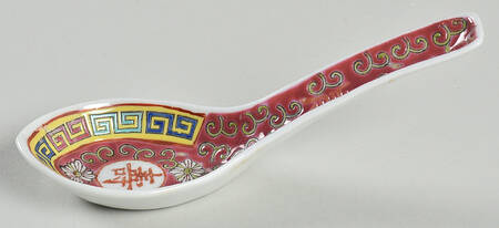 Mun Shou Longevity-Red Chinese Spoon