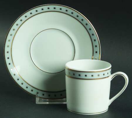 Babylone Grey Flat Demitasse Cup & Saucer Set