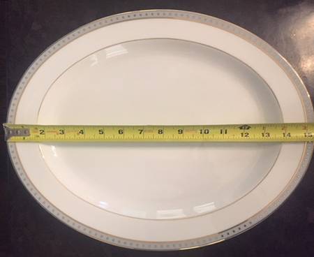 Babylone Grey 15" Oval Serving Platter