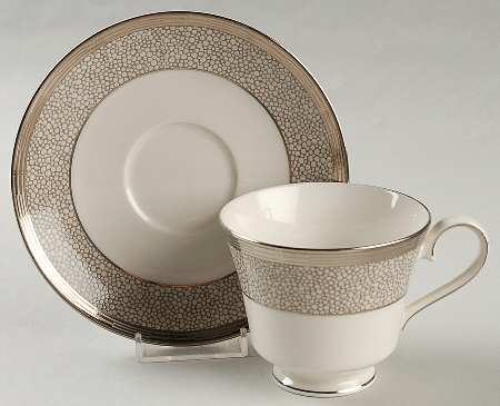 Bridgeton Cream Footed Cup & Saucer Set