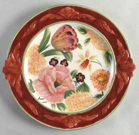 Floral Tapestry 16" Chop Plate (Round Platter)
