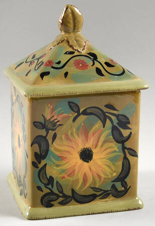 Sunflower (Scalloped Edge) Large Canister & Lid