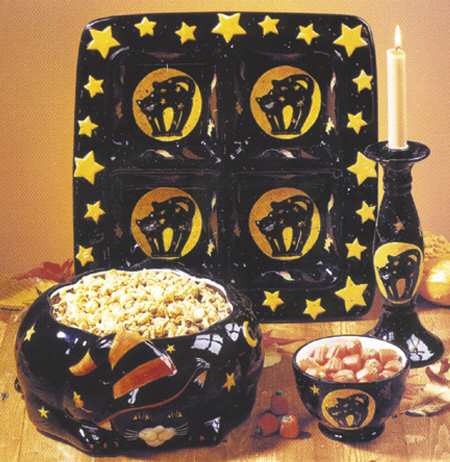 Black Cat Open Candy Dish