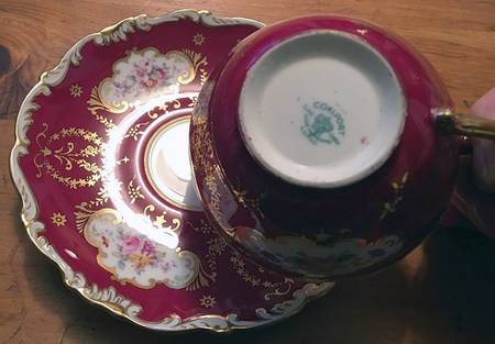 Old Coalport Red Footed Cup & Saucer Set