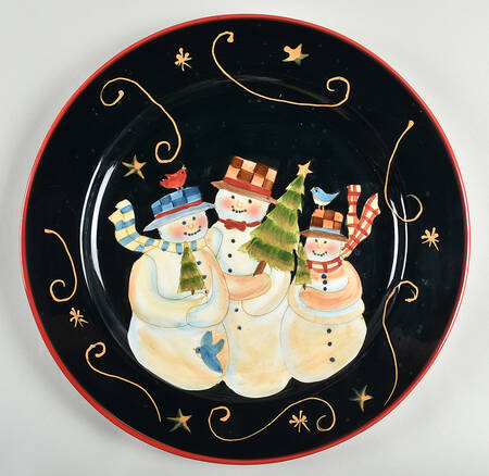 Holiday Greeting (Red Trim) Service Plate (Charger)