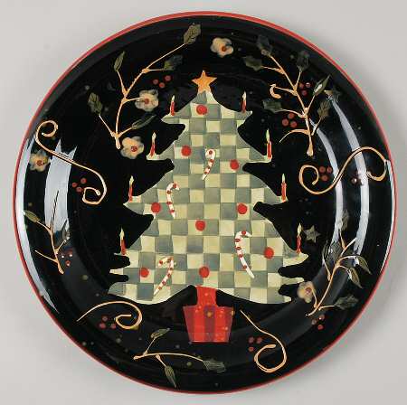 Holiday Greeting (Red Trim) Dinner Plate