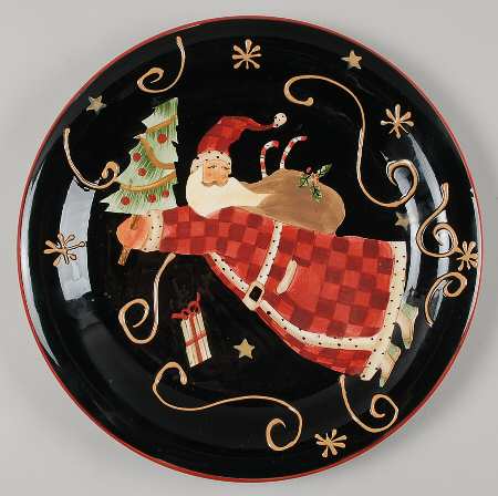 Holiday Greeting (Red Trim) Dinner Plate