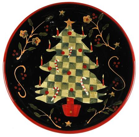 Holiday Greeting (Red Trim) Salad Plate