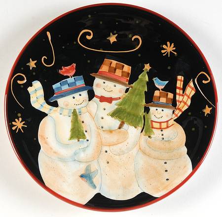 Holiday Greeting (Red Trim) Salad Plate
