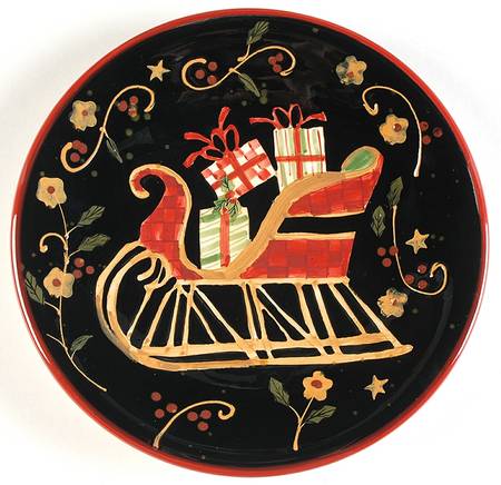 Holiday Greeting (Red Trim) Salad Plate