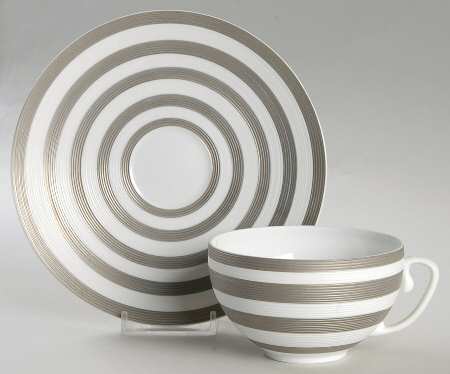 Raye Platine (Platinum) Flat Cup & Saucer Set