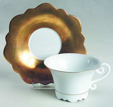 Samoa Gold (All Gold Rim) Flat Cup & Saucer Set