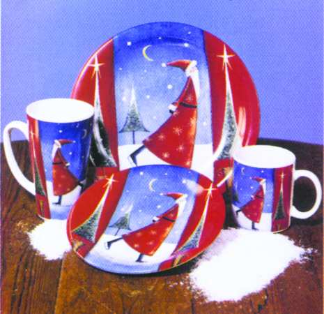 Santa On Ice (White Handles) by Certified International