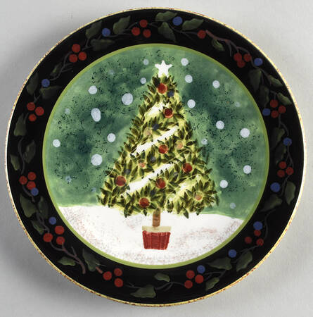 Antique Christmas Salad/Dessert Plate
