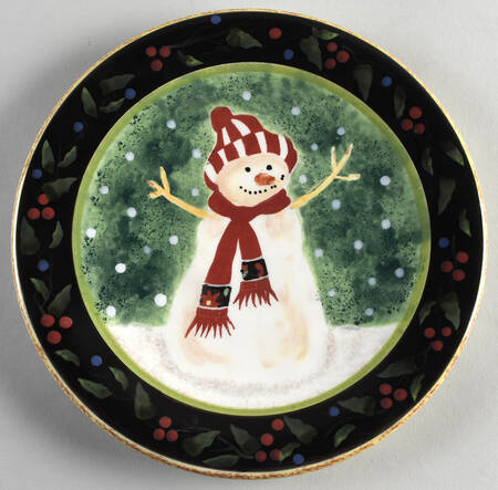 Antique Christmas Salad/Dessert Plate