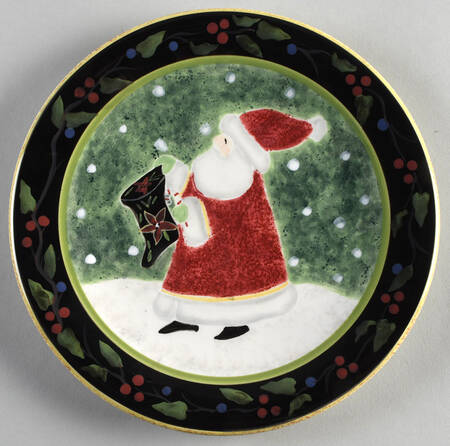Antique Christmas Salad/Dessert Plate