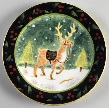 Antique Christmas Salad/Dessert Plate