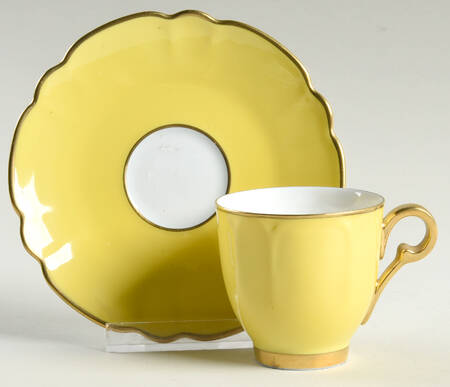 Eventail Yellow Flat Demitasse Cup & Saucer Set