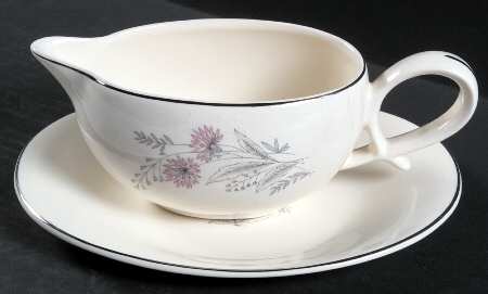 Pink Lace (Coupe) Gravy Boat & Underplate