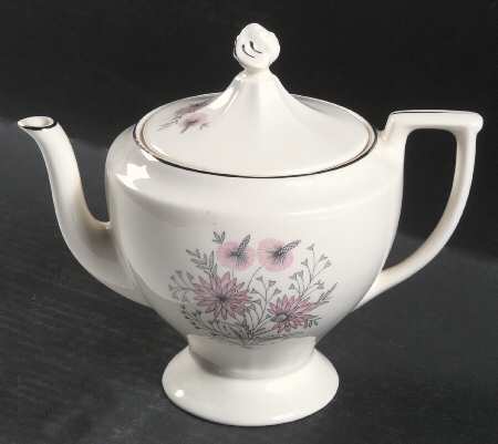 Pink Lace (Rim) Teapot & Lid