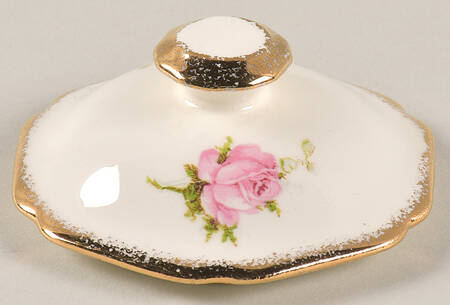 Moss Rose (Brushed Gold Trim) Lid for Sugar Bowl