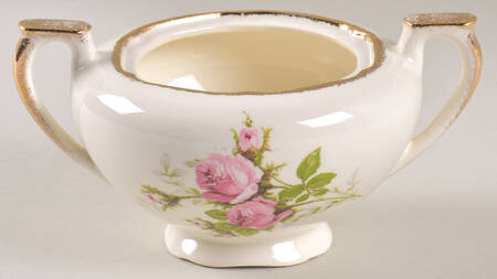 Moss Rose (Brushed Gold Trim) Sugar Bowl No Lid