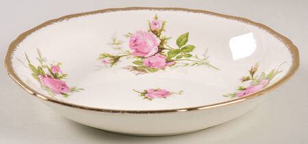 Moss Rose (Brushed Gold Trim) Coupe Soup Bowl