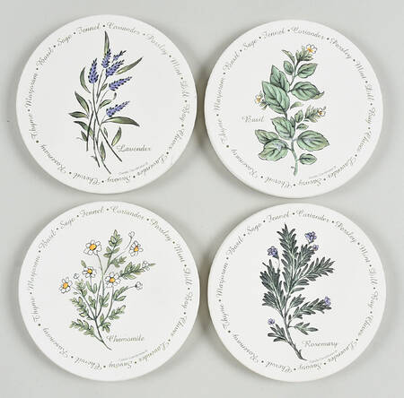 Thymeless Herbs (Corelle) Stone Coaster Set (Thirsty) - Set of 4 Motifs