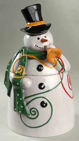 Snowmaker Cookie Jar & Lid