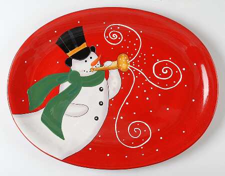 Snowmaker 18" Oval Serving Platter