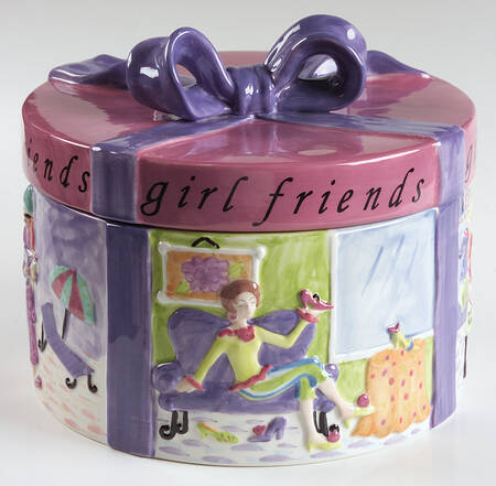 Girlfriends Figural Cookie Jar & Lid