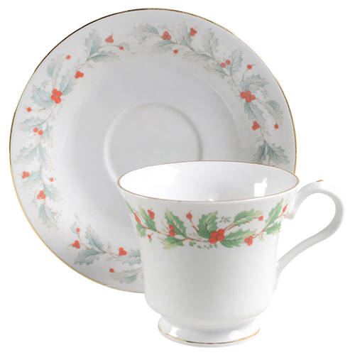 Noel (Black Lettering Backstamp) Footed Cup & Saucer Set