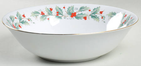 Noel (Black Lettering Backstamp) 9" Round Vegetable Bowl