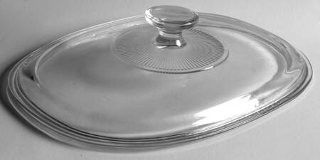 French White (Gold Trim) Lid for 2.5 Quart Oval Covered Casserole