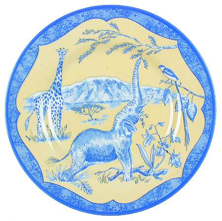 African Inspirations Blue and Yellow Salad Plate