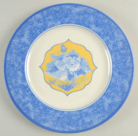 African Inspirations Blue and Yellow 12" Chop Plate (Round Platter)