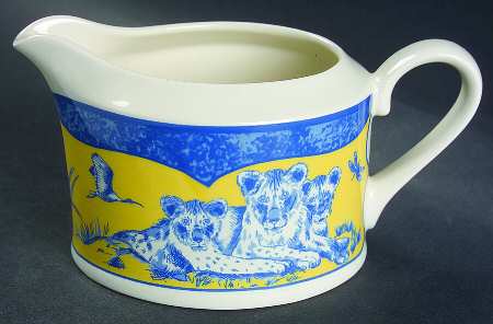 African Inspirations Blue and Yellow Creamer