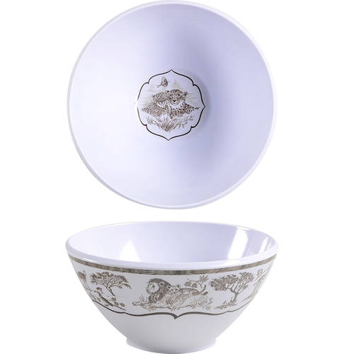 African Inspirations Sepia and Cream Melamine Soup/Cereal Bowl