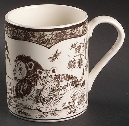 African Inspirations Sepia and Cream Mug