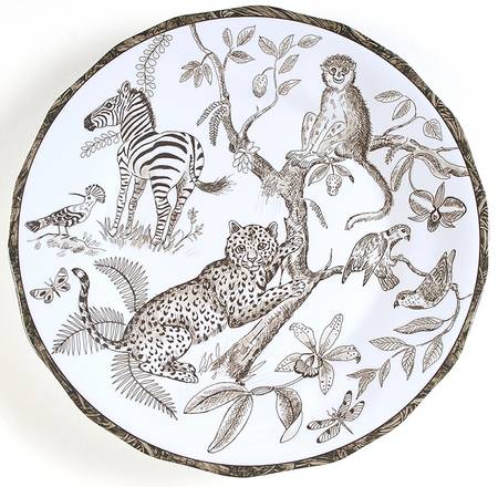 African Inspirations Sepia and Cream Melamine Dinner Plate