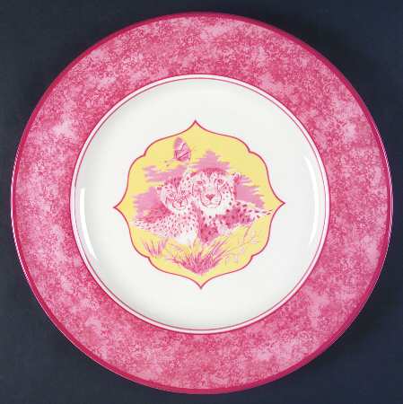 African Inspirations Cranberry and Yellow 12" Chop Plate (Round Platter)