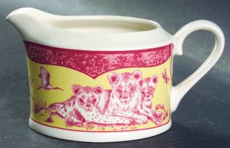 African Inspirations Cranberry and Yellow Creamer