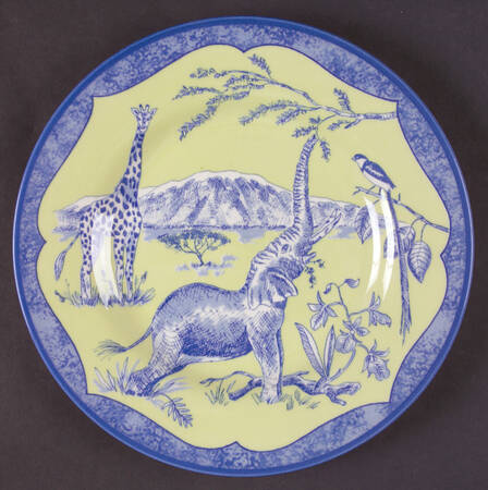 African Inspirations Blue and Green Salad Plate