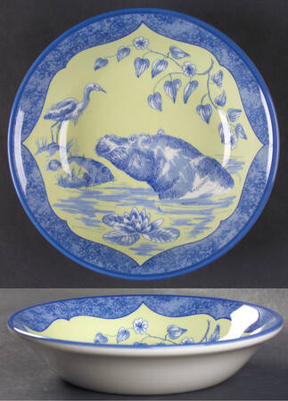 African Inspirations Blue and Green Soup/Cereal Bowl