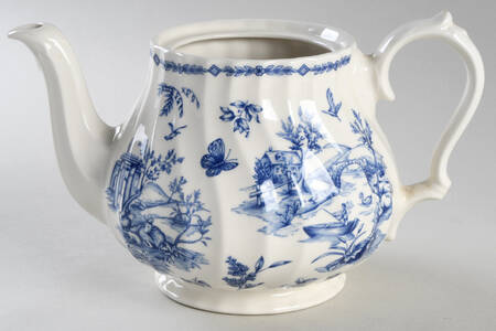 Toile Blue (Scalloped) Teapot No Lid