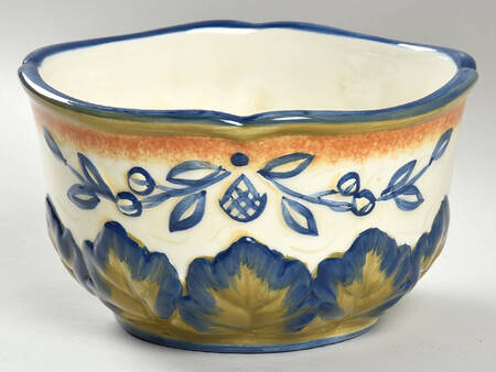 Tuscan Fruit Blue Soup/Cereal Bowl