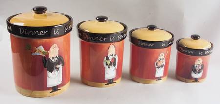 Dinner Is Served (4 Piece) Canister Set (Box Set)
