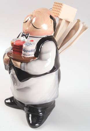 Dinner Is Served Figural Utensil Holder