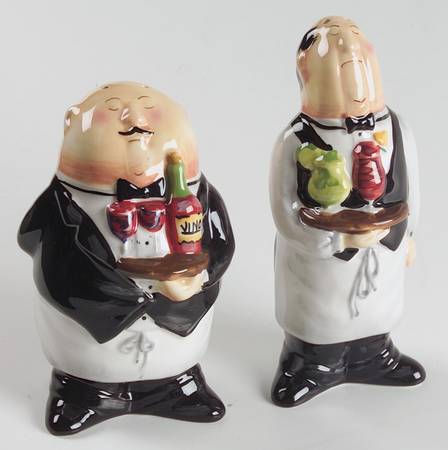 Dinner Is Served Figural Salt & Pepper Set