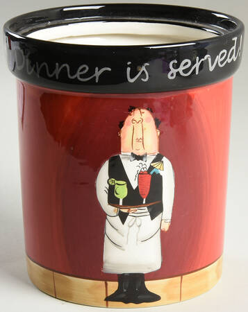 Dinner Is Served Large Canister No Lid